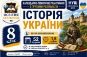 Календарно-тематичне планування з Історії України, 8 клас НУШ — 52 години / 1,5 години на тиждень Автор: Віталій Власов