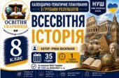 Календарно-тематичне планування з Всесвітньої історії, 8 клас НУШ — 35 годин / 1 година на тиждень Автор: Ірина Васильків