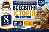 Календарно-тематичне планування з Всесвітньої історії, 8 клас НУШ — 35 годин / 1 година на тиждень Автор: Т. Ладиченко