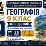 Календарно-тематичне планування з Географії, 9 клас НУШ — 35 годин / 1 година на тиждень Автор підручника: Запотоцький