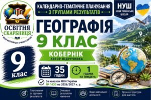 Календарно-тематичне планування з Географії, 9 клас НУШ — 35 годин / 1 година на тиждень Автор підручника: Кобернік
