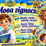 Фото розробки: Презентація “МОВА ГІДНОСТІ” + постер+ 2 листівки для початкових класів
