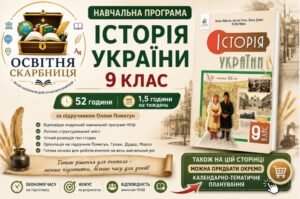 Навчальна програма Історія України 9 клас НУШ — 52 години / 1,5 години на тиждень | за підручником Пометун