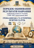 «Порядок оцінювання результатів навчання здобувачів освіти 6–9 класів у 2026–2027 навчальному році. Громадянська та історична освітня галузь»