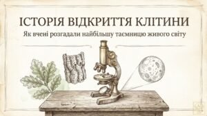 Презентація по біології “ІСТОРІЯ ВІДКРИТТЯ КЛІТИНИ” та конспек уроку та тестові картки 7 кл НУШ