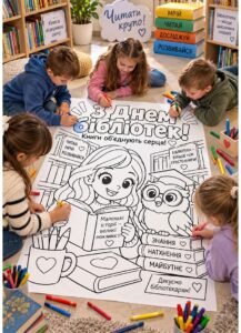📚 Велика розмальовка до Дня бібліотек! 1, 4, 9, 16, 25 аркушів