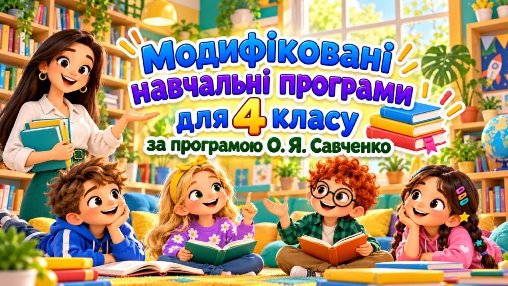 Головне зображення розробки: Модифіковані навчальні програми для 4 класу за програмою О. Я. Савченко
