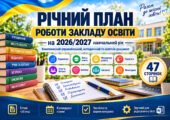 Річний план роботи закладу освіти на 2026/2027 навчальний рік