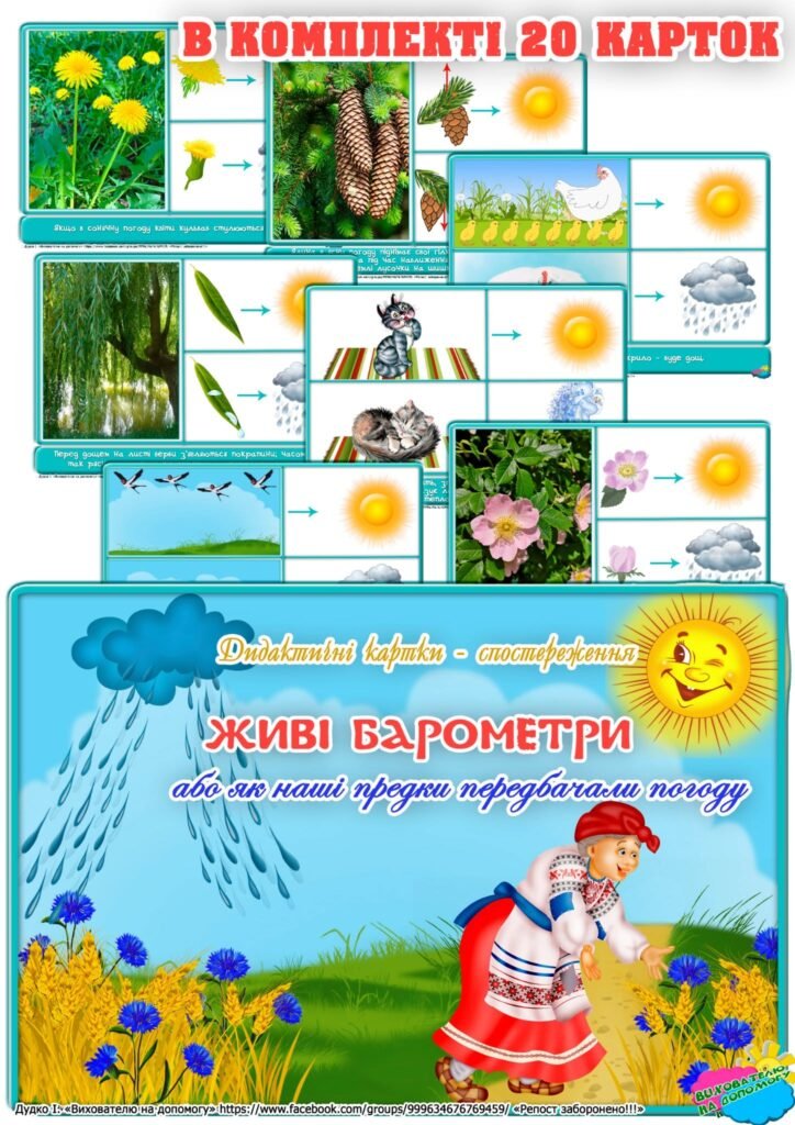 Головне зображення розробки: Дидактична гра “Живі барометри або як наші предки передбачали погоду”