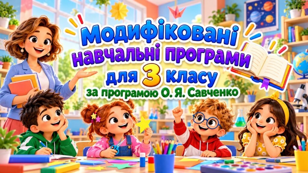 Головне зображення розробки: «Модифіковані навчальні програми для 3 класу за програмою О. Я. Савченко».
