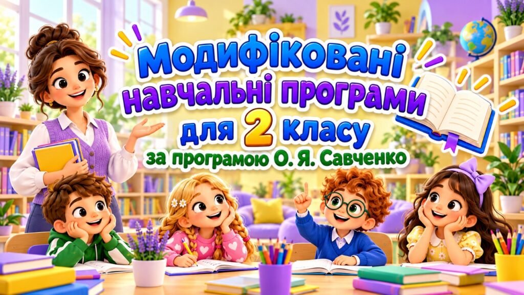 Головне зображення розробки: «Модифіковані навчальні програми для 2 класу за програмою О. Я. Савченко».