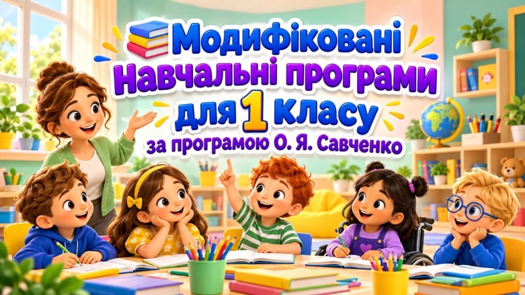Головне зображення розробки: «Модифіковані навчальні програми для 1 класу за програмою О. Я. Савченко».