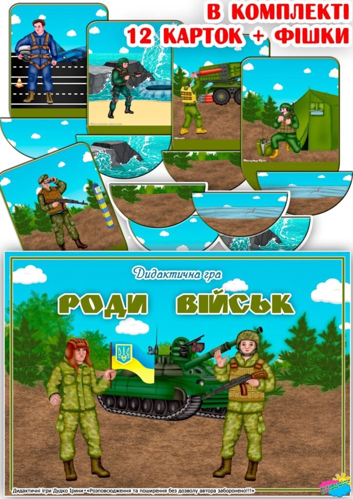 Головне зображення розробки: Дидактична гра “Роди військ”