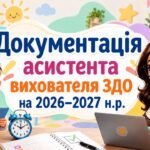 Документація асистента вихователя ЗДО на 2026–2027 н. р.