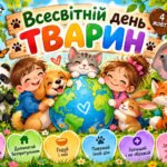 Фото розробки: Яскравий горизонтальний плакат до Всесвітнього дня тварин