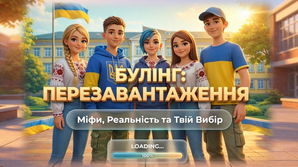 Головне зображення розробки: Булінг: Перезавантаження» Міфи, реальність та твій вибір. Презентація + Конспект+ Постер