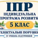 ІПР 5 клас | Інтелектуальні порушення | IV рівень підтримки | 2026–2027 н.р. (Заповнено)