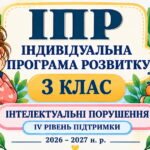 ІПР 3 клас | Інтелектуальні порушення | IV рівень підтримки (Заповнено все редагується)