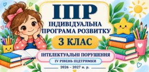 ІПР 3 клас | Інтелектуальні порушення | IV рівень підтримки (Заповнено все редагується)