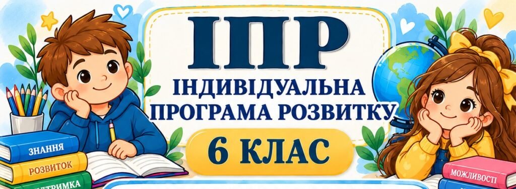 Головне зображення розробки: ІПР 6 клас | Інтелектуальні труднощі | IV рівень підтримки (заповнено)