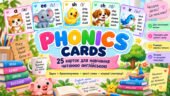 PHONICS CARDS — 25 яскравих карток для навчання читанню англійською мовою