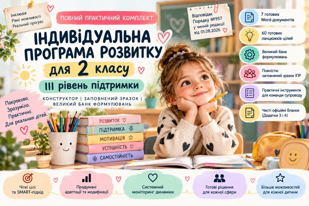 Головне зображення розробки: ІПР для 2 класу | III рівень підтримки — авторський конструктор 360°