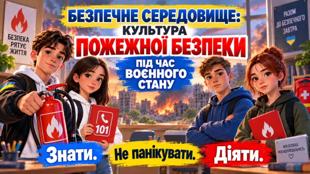 Головне зображення розробки: «Безпечне середовище: культура пожежної безпеки під час воєнного стану»