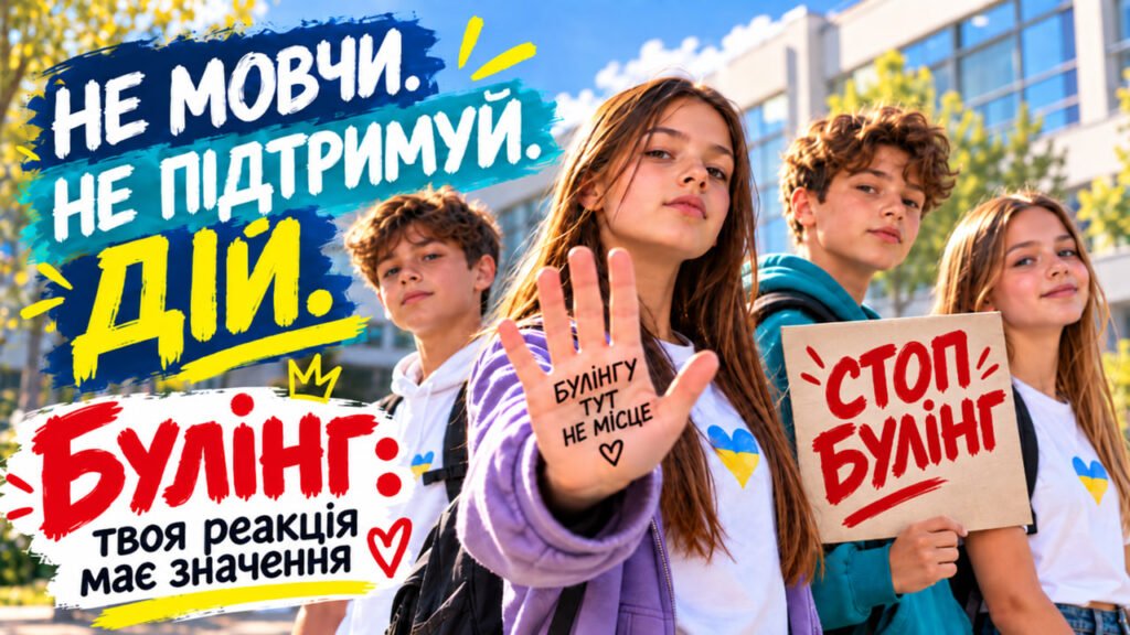 Головне зображення розробки: СУЧАСНИЙ УРОК ДО ТИЖНЯ ПРОТИДІЇ БУЛІНГУ. Презентація+ готовий конспект до уроку + великий постер + 5 тематичних розмальовок для підлітків + аркуш для