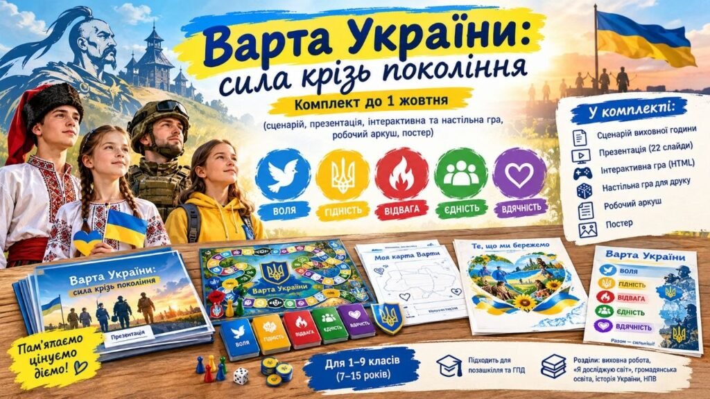 Головне зображення розробки: Виховна година до Дня захисників і захисниць України (1 жовтня) — «Варта України» сценарій, презентація, інтерактивна гра, 1–9 клас