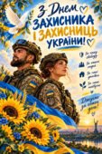 Плакат «З Днем захисника і захисниць України!»