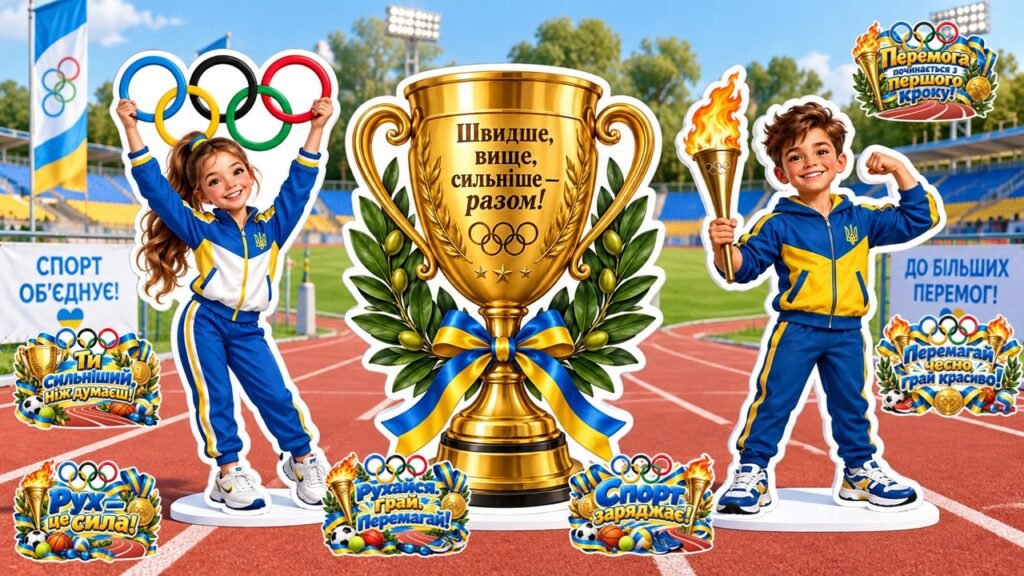 Головне зображення розробки: 🏆Ростові фігури до Олімпійського тижня + 10 топерів 🔥⚽🏃‍♀️