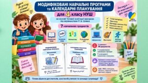 Модифіковані навчальні програми та календарні планування для 4 класу НУШ | ООП| Р. Б. Шиян