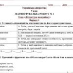 Фото розробки: Діагностувальна робота з української літератури для 9 класу НУШ «Література модернізму». Підручник:Т. Яценко та ін., 2026