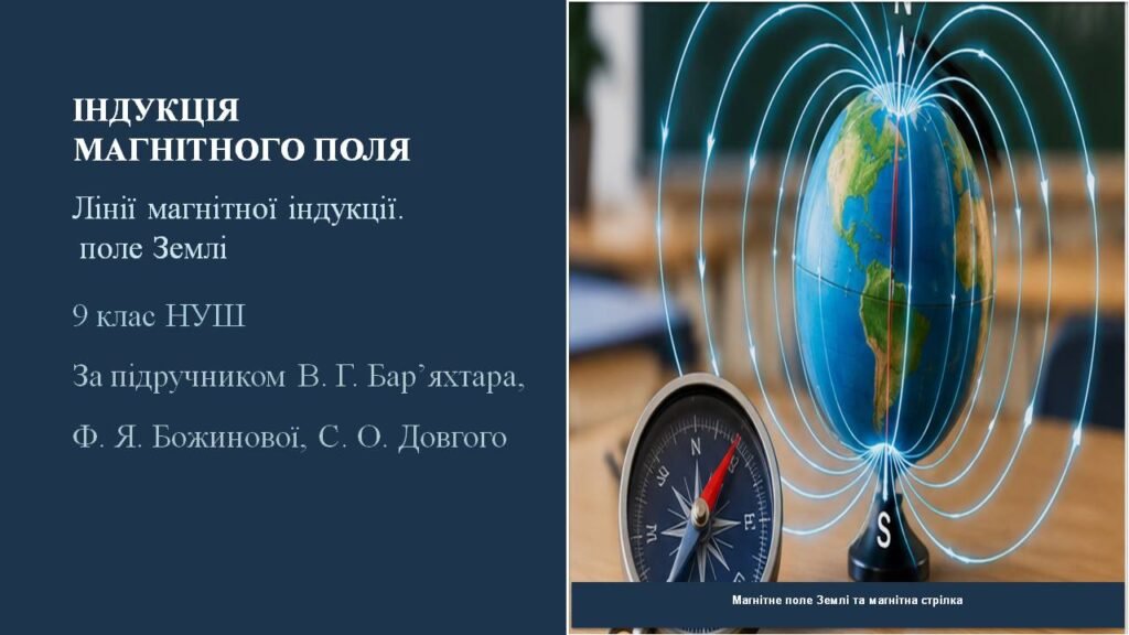 Головне зображення розробки: РОЗРОБКА УРОКУ ФІЗИКИ 9 клас НУШ Тема: Індукція магнітного поля. Лінії магнітної індукції. Магнітне поле Землі.