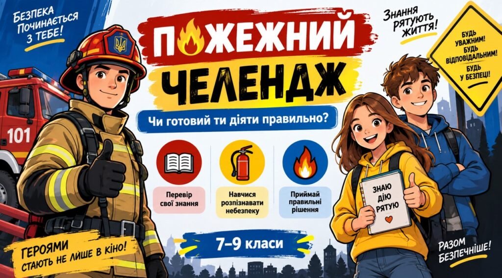 Головне зображення розробки: Презентація-гра “Пожежний челендж”