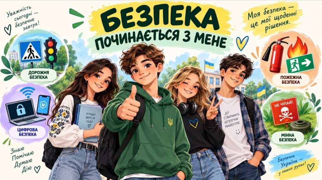Головне зображення розробки: Комплект «Безпека починається з мене» до Тижня безпеки життєдіяльності