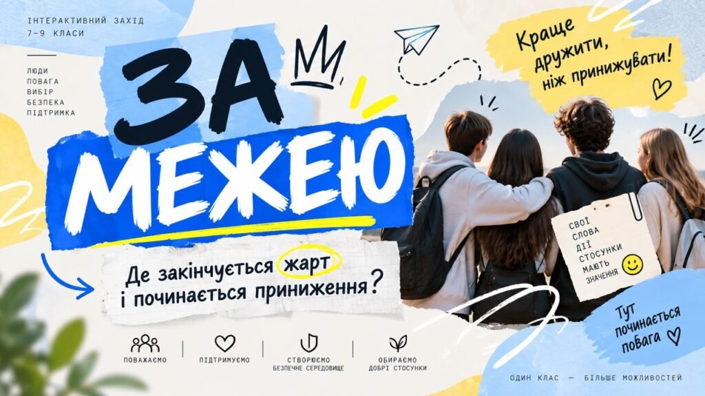 Головне зображення розробки: Інтерактивний захід про булінг «За межею»