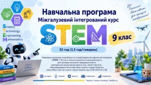 Навчальна програма Міжгалузевий інтегрований курс « STEM»  9 клас 52 год (1,5 год)  автори Бутурліна О.В