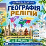Географія релігій — робочий аркуш із географії, 9 клас НУШ за підручником Запотоцького