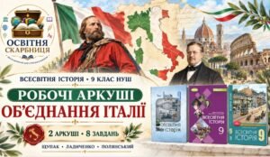 Об’єднання Італії. Рісорджименто. Робочі аркуші до підручників Щупака, Ладиченко й Полянського. 9 клас НУШ