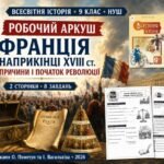 Франція наприкінці XVIII ст. Причини і початок Французької революції — робочий аркуш, 9 клас НУШ за підручниками Пометун і Васильківа (2026)