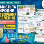 Кількість та природне відтворення населення — кольоровий двосторонній робочий аркуш, 9 клас НУШ за підручником С. Запотоцького, 2026