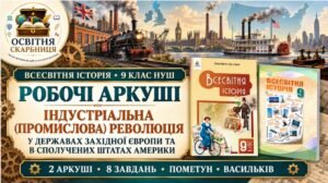 Індустріальна (промислова) революція в державах Західної Європи та в Сполучених Штатах Америки. Робочі аркуші | Всесвітня історія, 9 клас НУШ