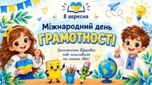 Міжнародний день грамотності (08.09) – готовий набір для початкової школи. Презентація, аркуші для друку, грамота.