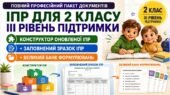 Конструктор та заповнений зразок оновленої ІПР; 2 клас, 3 рівень підтримки (пакет документів)