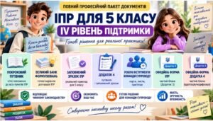 Конструктор та заповнений зразок оновленої ІПР; 5 клас, 4 рівень підтримки (пакет документів)