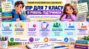 Конструктор та заповнений зразок оновленої ІПР; 7 клас, 2 рівень підтримки (пакет документів)