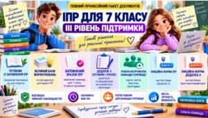 Конструктор та заповнений зразок оновленої ІПР; 7 клас, 3 рівень підтримки (пакет документів)