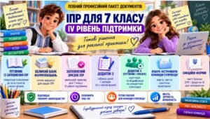 Конструктор та заповнений зразок оновленої ІПР; 7 клас, 4 рівень підтримки (пакет документів)