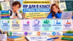 Конструктор та заповнений зразок оновленої ІПР; 8 клас, 2 рівень підтримки (пакет документів)